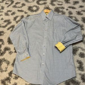 Orvis flat collar long sleeve men's cotton dress shirt size Medium